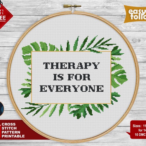 Mental Health Quote Cross Stitch Pattern. Therapy Cross Etsy