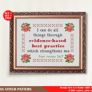 Nerdy cross stitch pattern. I can do all things Science cross stitch Modern cross stitch PDF Counted cross stitch Sarcastic quote embroidery