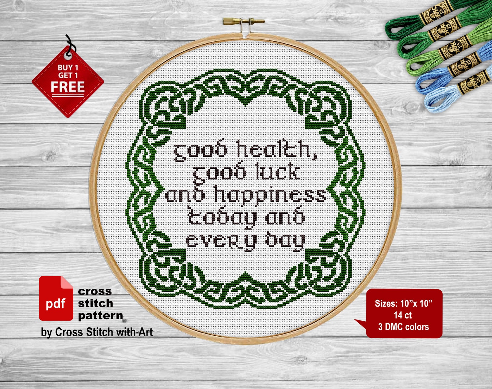 Celtic cross stitch pattern. Irish blessing cross stitch PDF. | Etsy