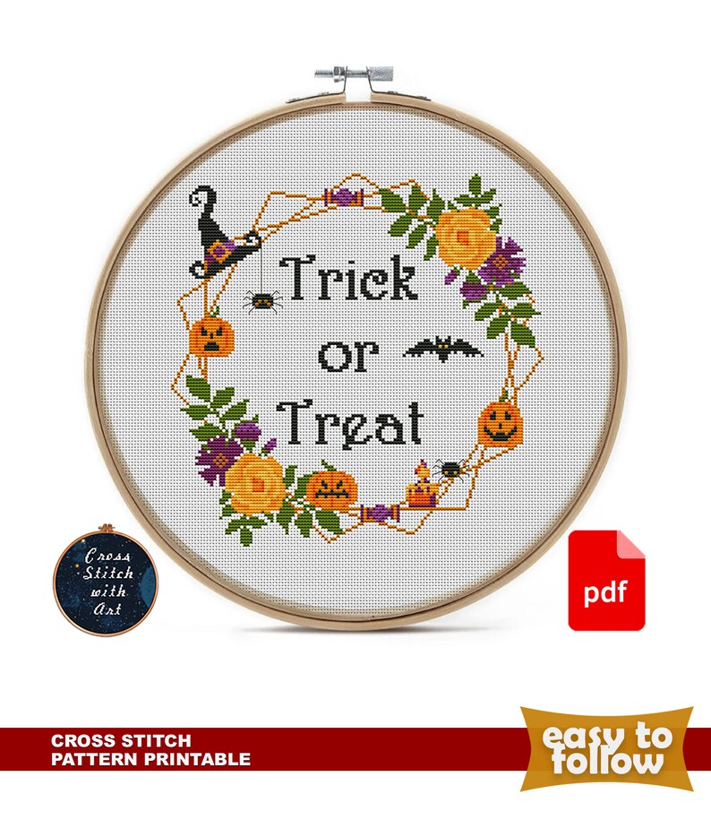 Halloween Cross Stitch Patterns. Thanksgiving Cross Stitch Etsy