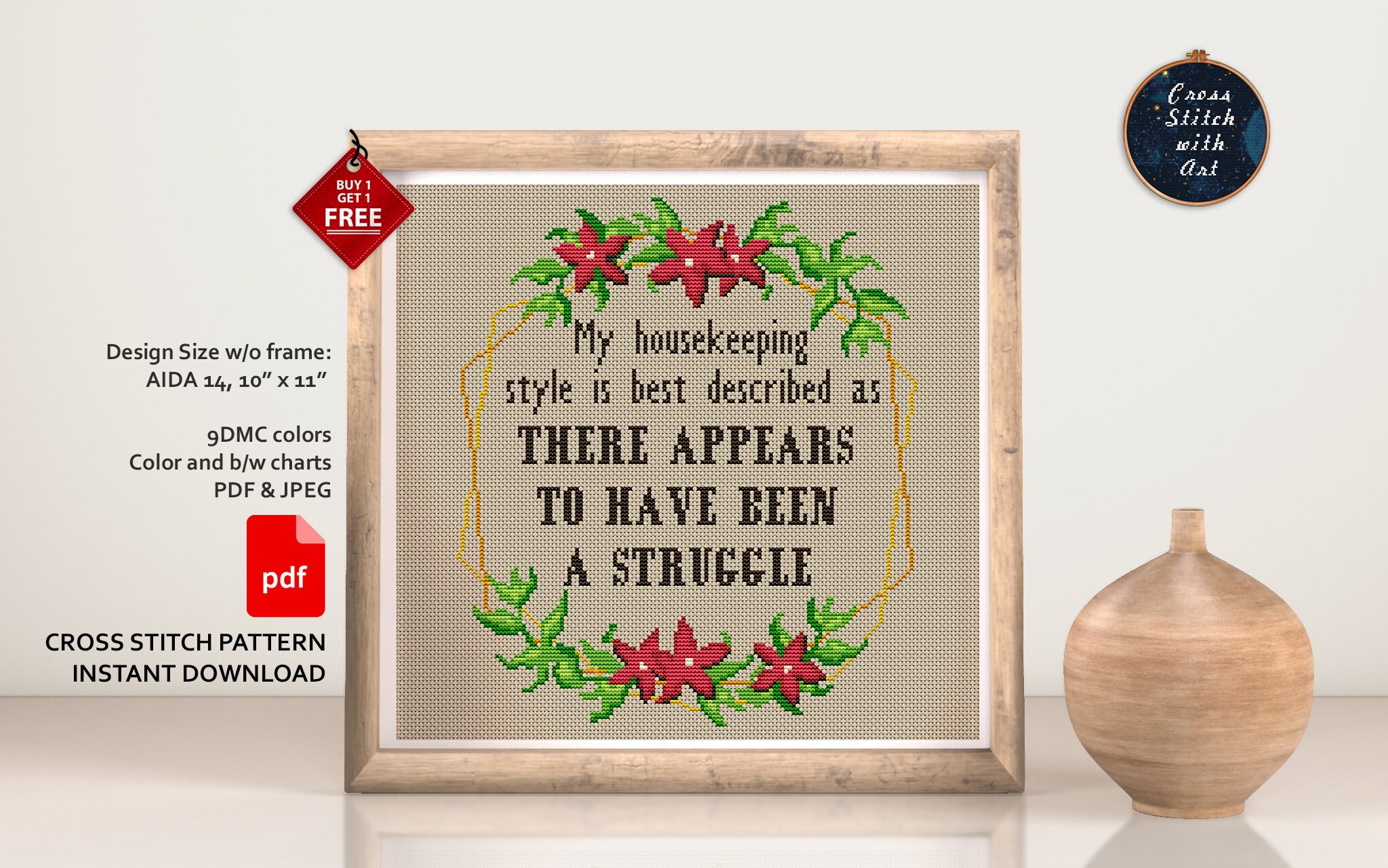 My Housekeeping Style Cross Stitch Pattern. Snarky Cross Etsy