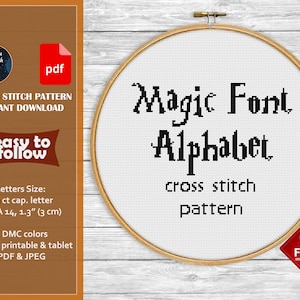 Cross Stitch Font Barbie in 3 Sizes Printable and Pattern Keeper