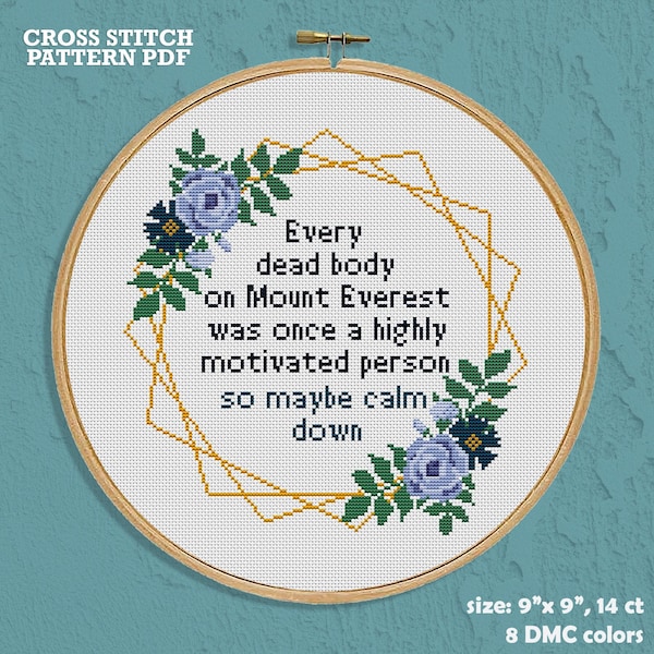 Patrón de punto de cruz del Everest: Decoración con humor negro y sarcástico (PDF)