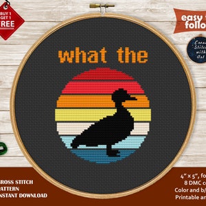 What The F*ck cross stitch pattern. Snarky cross stitch PDF. Easy sarcastic cross stitch. Funny counted cross stitch chart Nerd xstitch mini