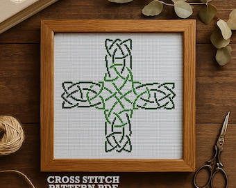 Celtic Cross Stitch Pattern – Irish Knotwork Embroidery Chart (PDF Download)