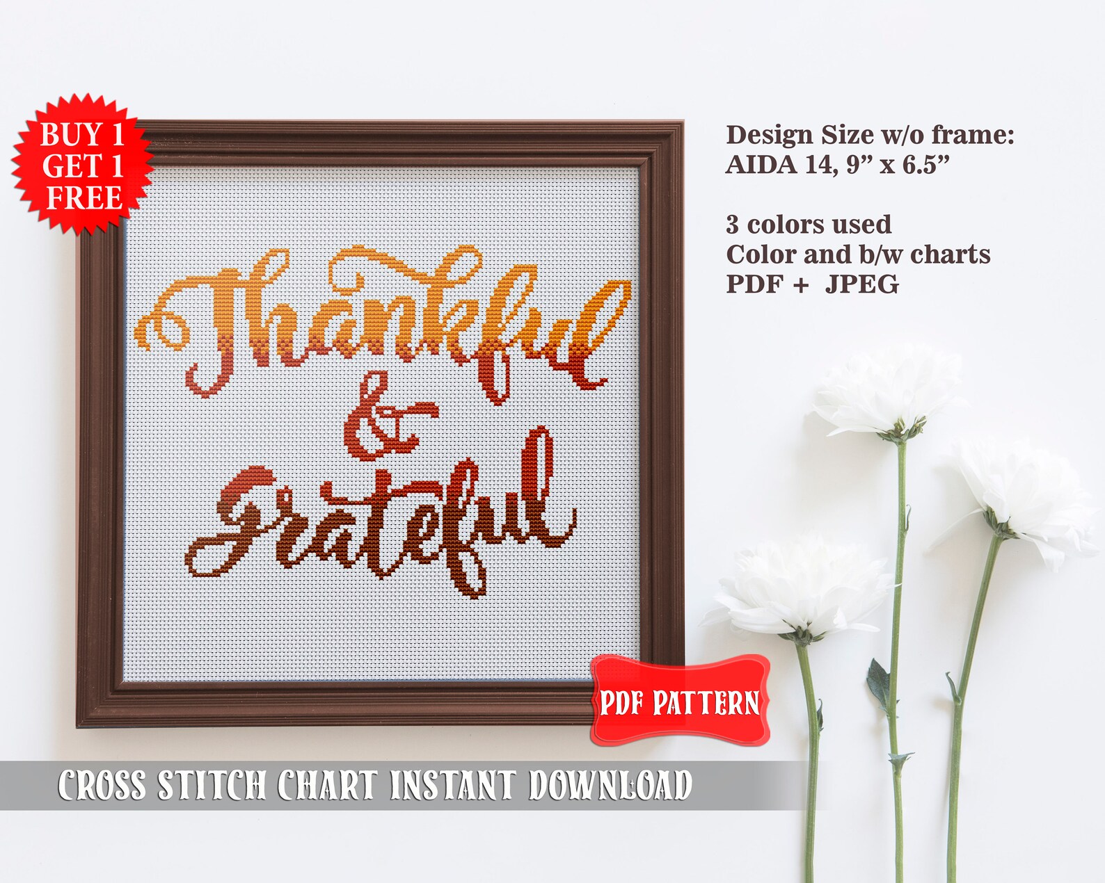 Thanksgiving Cross Stitch Pattern PDF Holiday Cross Stitch - Etsy