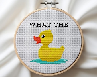 What The Duck Cross Stitch Pattern, Mini Swearing Quote (PDF)