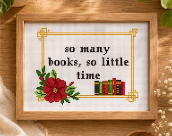 Patrón de punto de cruz con cita divertida de un libro - Regalo para amantes de los libros (PDF)