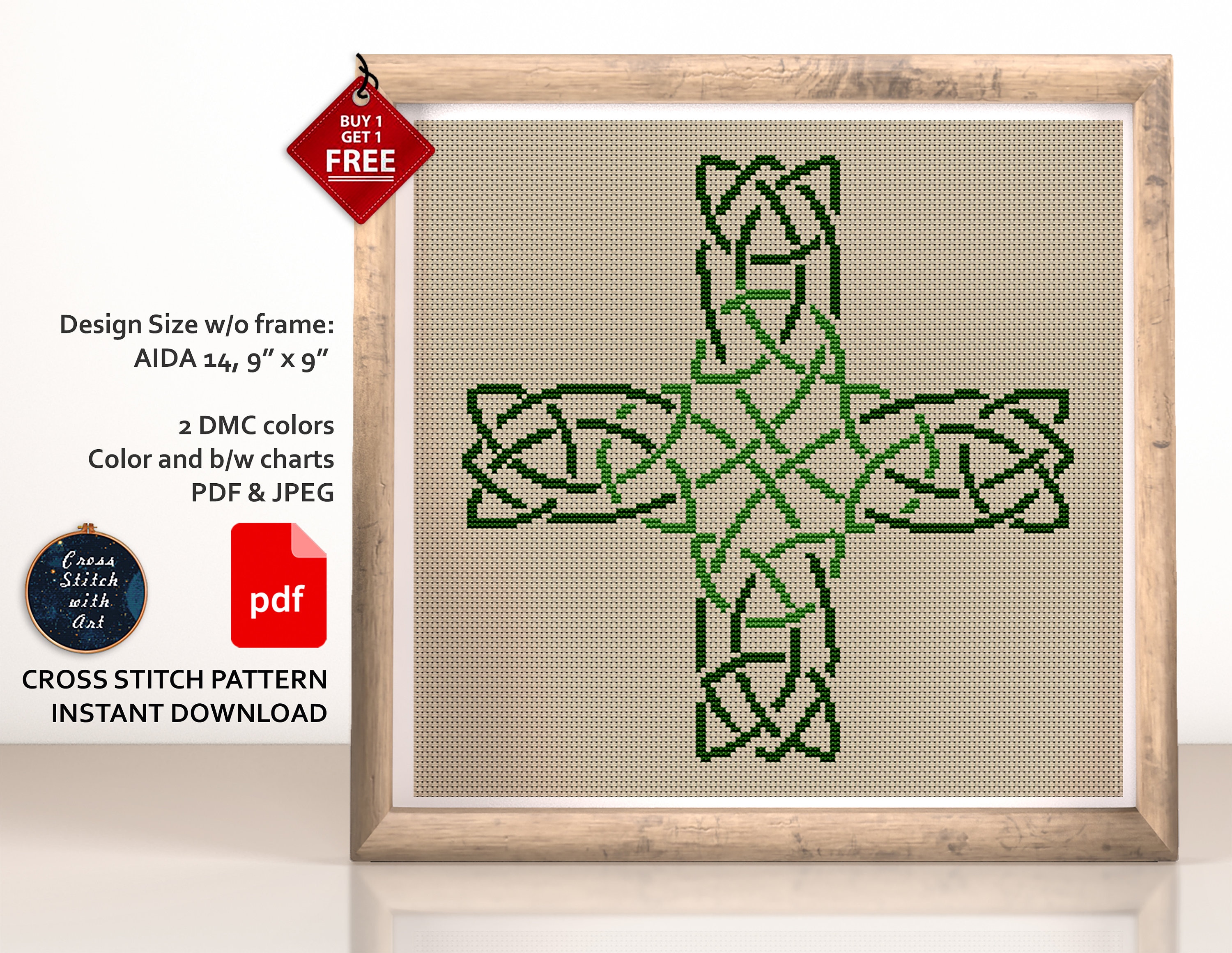 Celtic Cross Stitch Pattern. Celtic Knot Cross Stitch Ornament Etsy