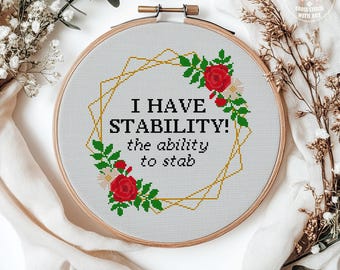 Snarky Cross Stitch Pattern: Crafters Humor Sarcastic Quote (PDF)