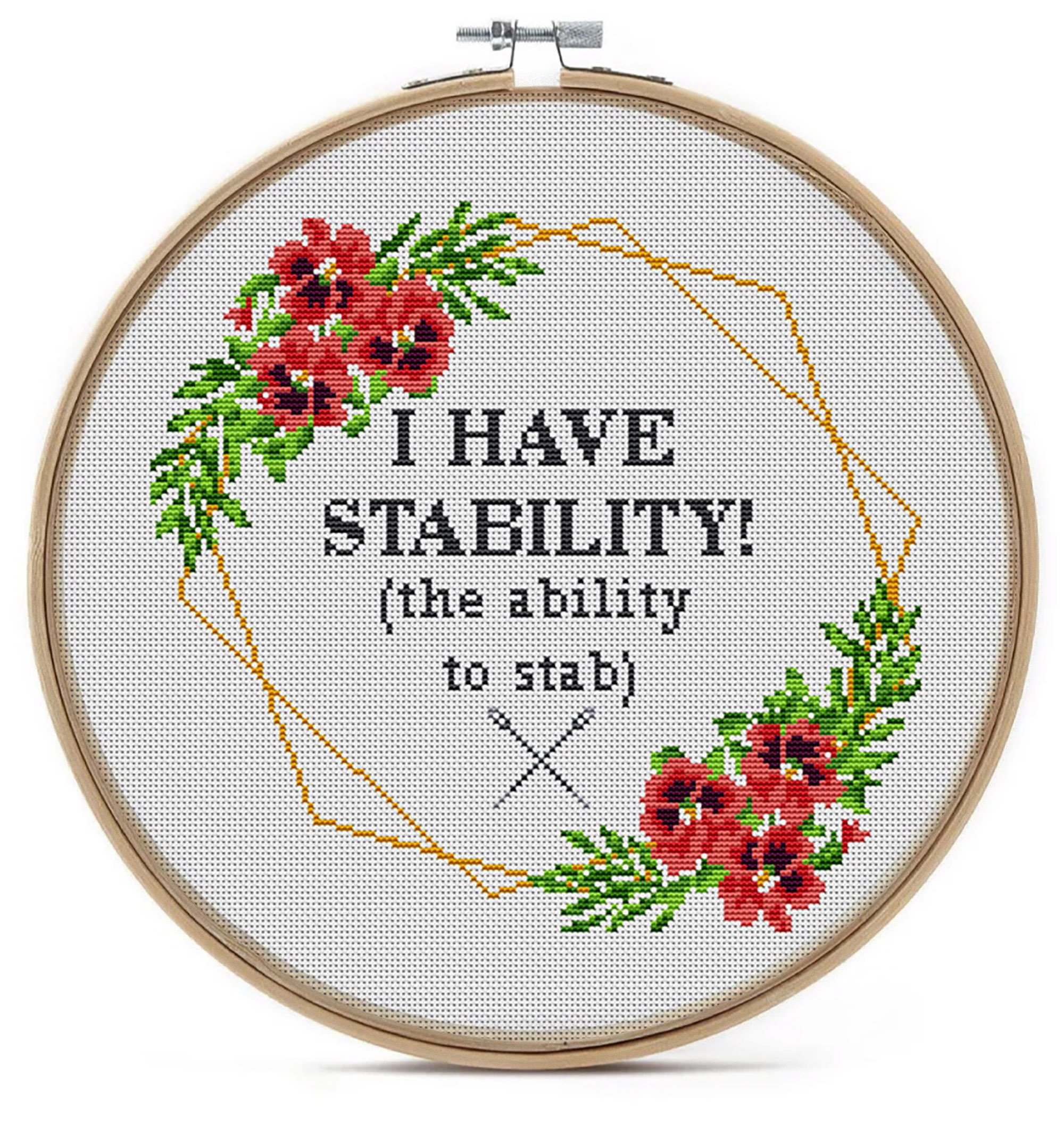 Snarky Stability Cross Stitch Pattern, Funny Sarcastic Quote, Cross ...