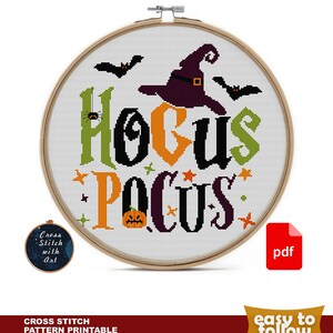 Halloween cross stitch patterns bundle. Witch please cross stitch PDF. Modern cross stitch. Easy counted xstitch. Halloween embroidery image 3