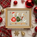 Christmas Geese Cross Stitch Pattern, Holiday Ugly Sweater Goose Embroidery (PDF)
