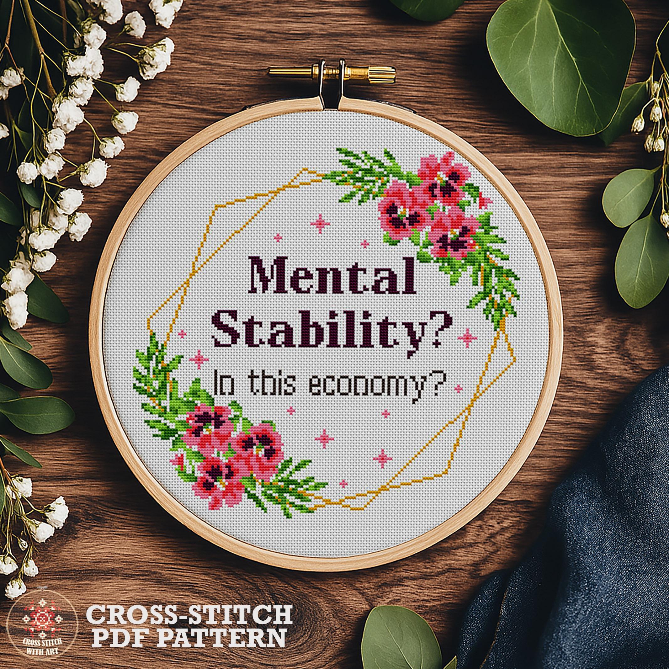 Funny Floral Cross Stitch Pattern | Sarcastic Quote Embroidery PDF ...