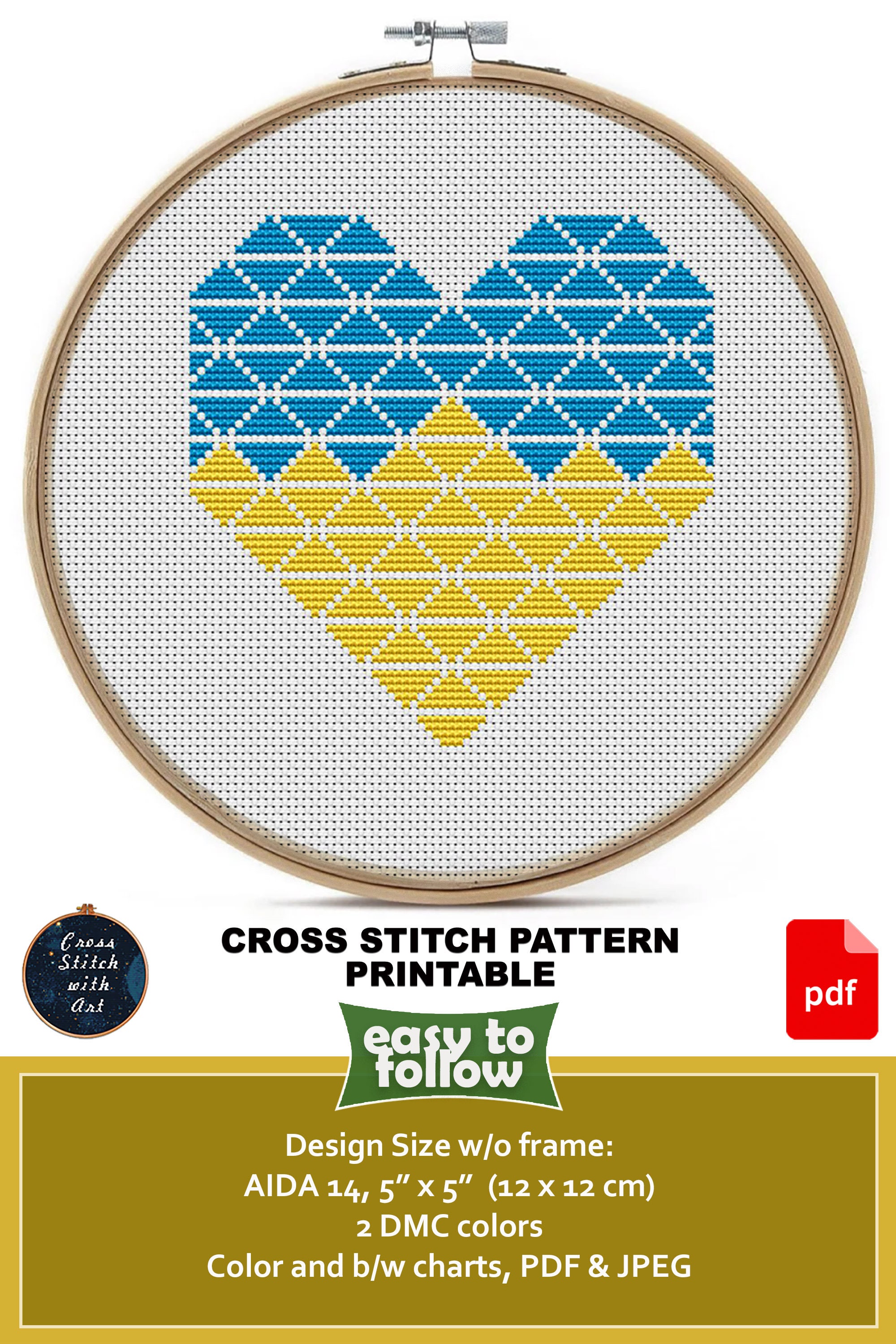 Ukraine Cross Stitch. Modern Cross Stitch Pattern. Easy | Etsy