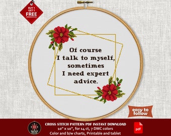 Expert Advice. Funny cross stitch pattern. Sarcastic cross stitch PDF. Office Snarky cross stitch. Counted modern cross stitch. Witty saying