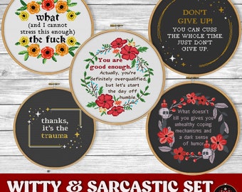 Motivational Funny cross stitch pattern. Sarcastic cross stitch PDF. Snarky cross stitch. Modern conted cross stitch. Therapy, Selfcare sign