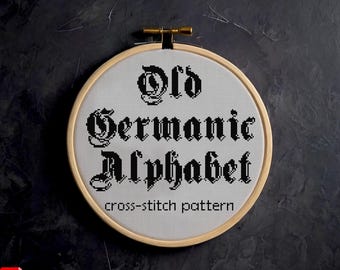 Goth Alphabet Kreuzstichmuster - Mittelalterliche Schrift (PDF-Muster)