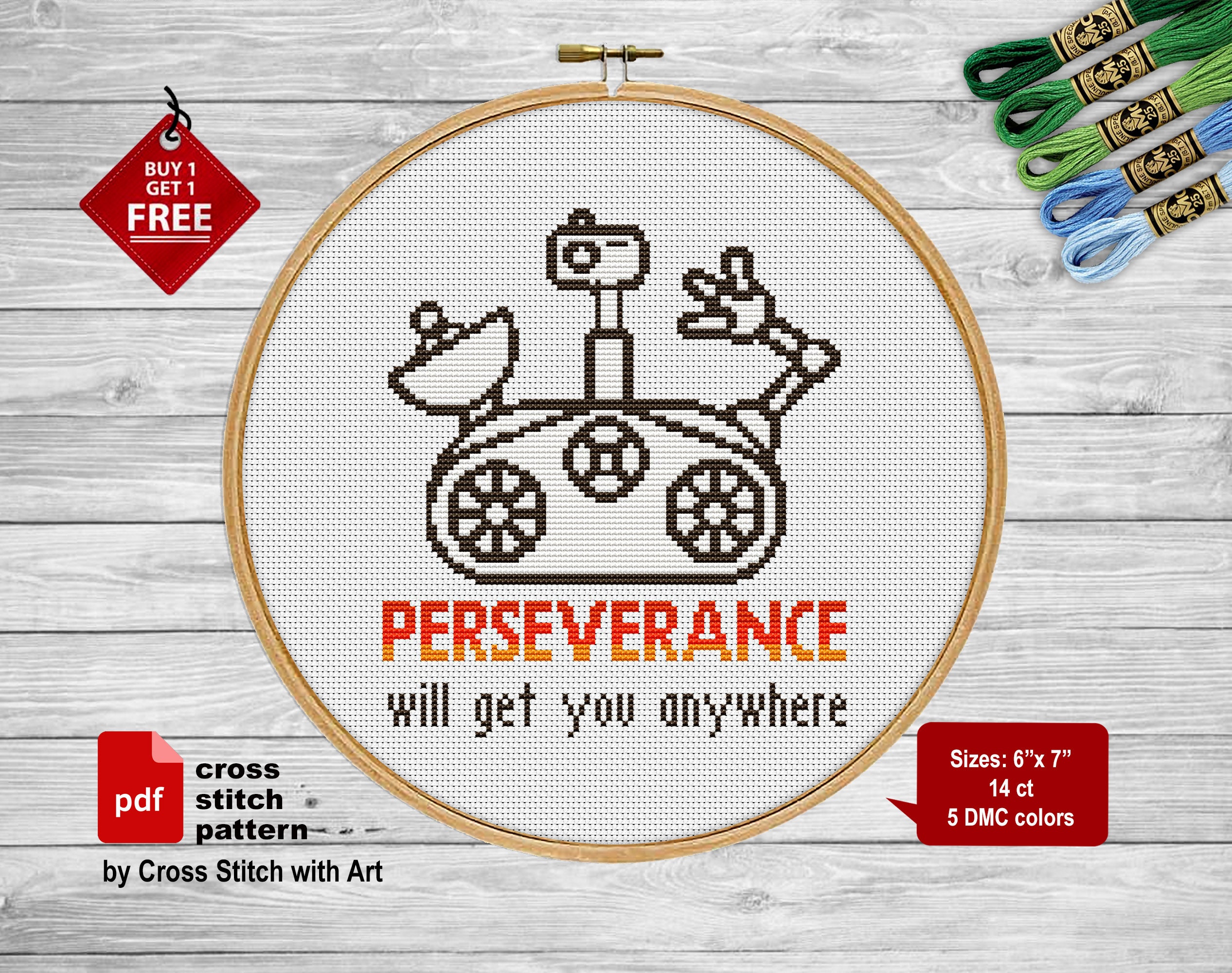 Perseverance Cross Stitch Pattern. Inspirational Quote Cross | Etsy