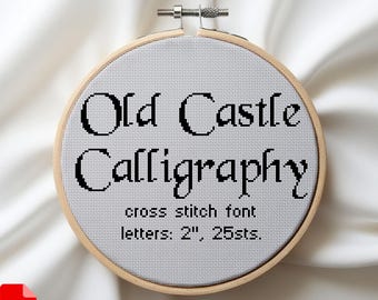 Medieval Font Cross Stitch Pattern – Gothic Alphabet Embroidery (PDF Pattern)