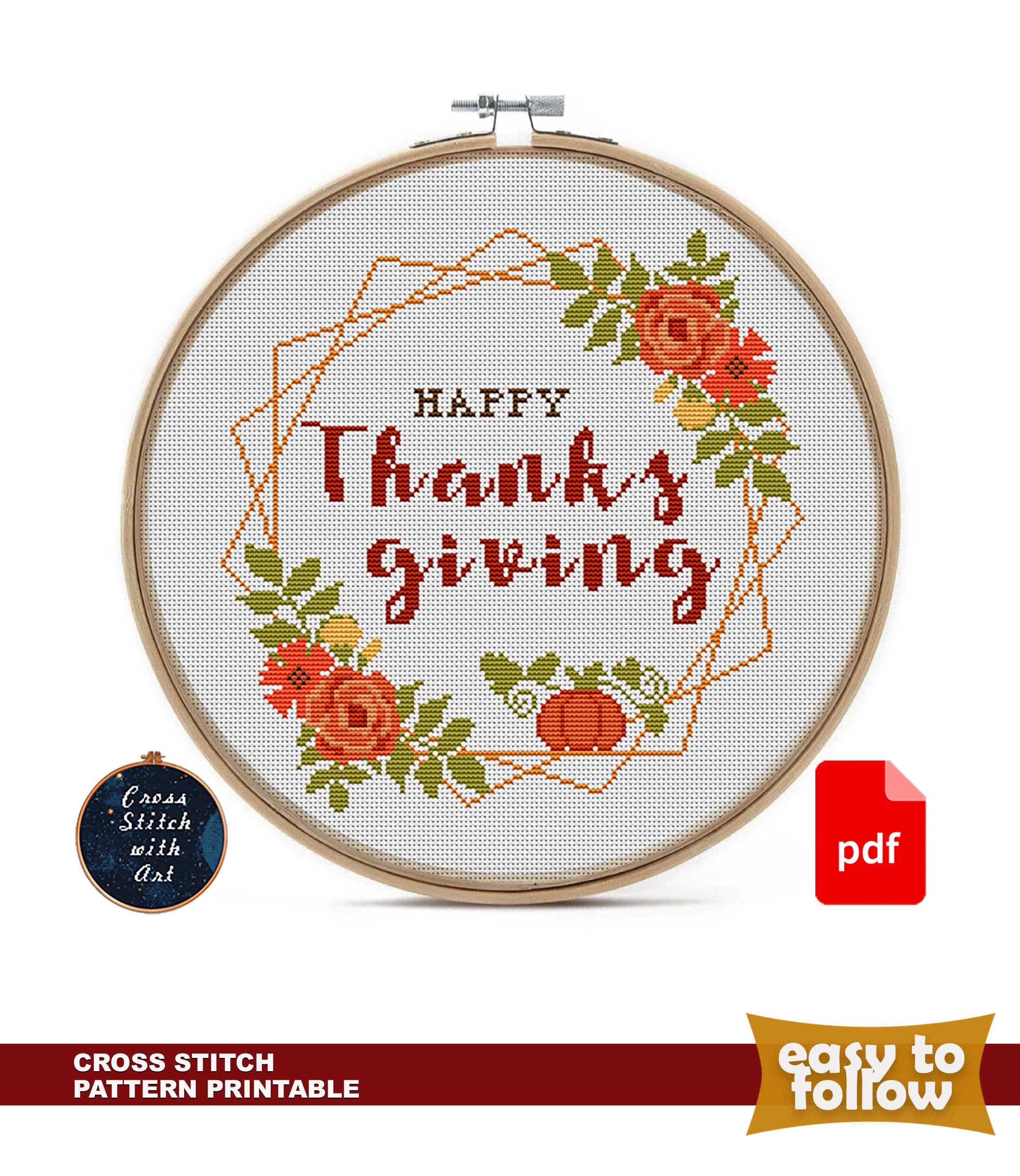 Thanksgiving Cross Stitch Patterns Graphic by crossstitchpatterns ·  Creative Fabrica