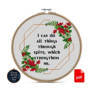 All things Through Spite cross stitch pattern. Naughty funny cross stitch. Easy counted cross stitch PDF printable, Sarcastic cross stitch