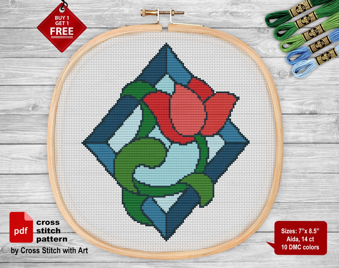 Tulip Cross Stitch Pattern. Flower Cross Stitch PDF. Nature | Etsy
