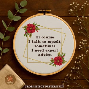 Expert Advice Cross Stitch Pattern, Funny Sarcastic Quote (PDF)