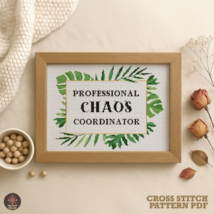 Professionelles Kreuzstichmuster - Chaos Coordinated - Snarky Office Decor (PDF-Muster)