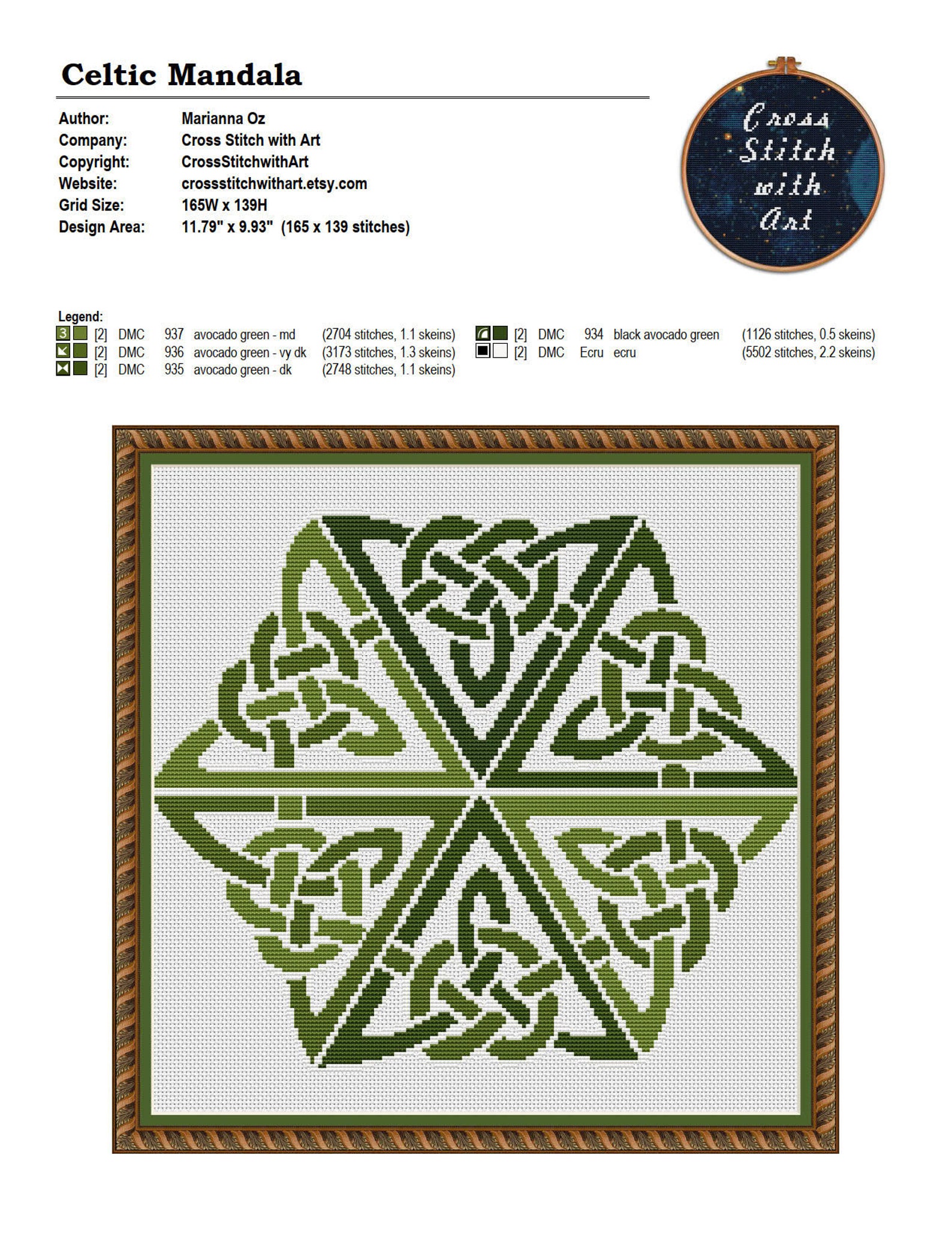 Celtic Cross Stitch Pattern. Mandala Cross Stitch PDF. Celtic - Etsy