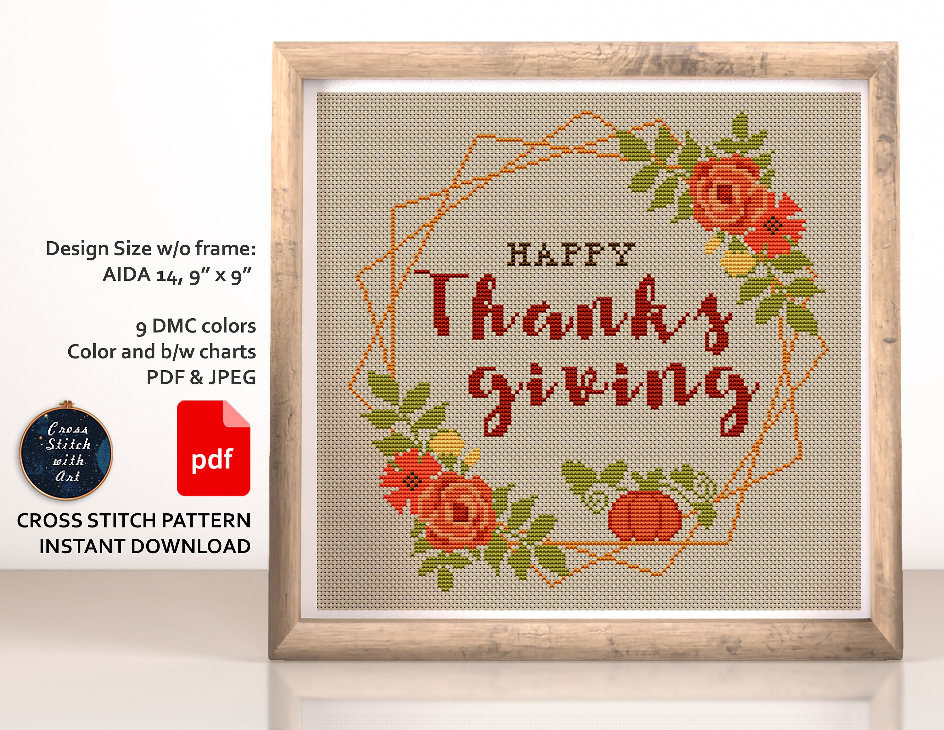 Thanksgiving Cross Stitch Patterns Graphic by crossstitchpatterns ·  Creative Fabrica