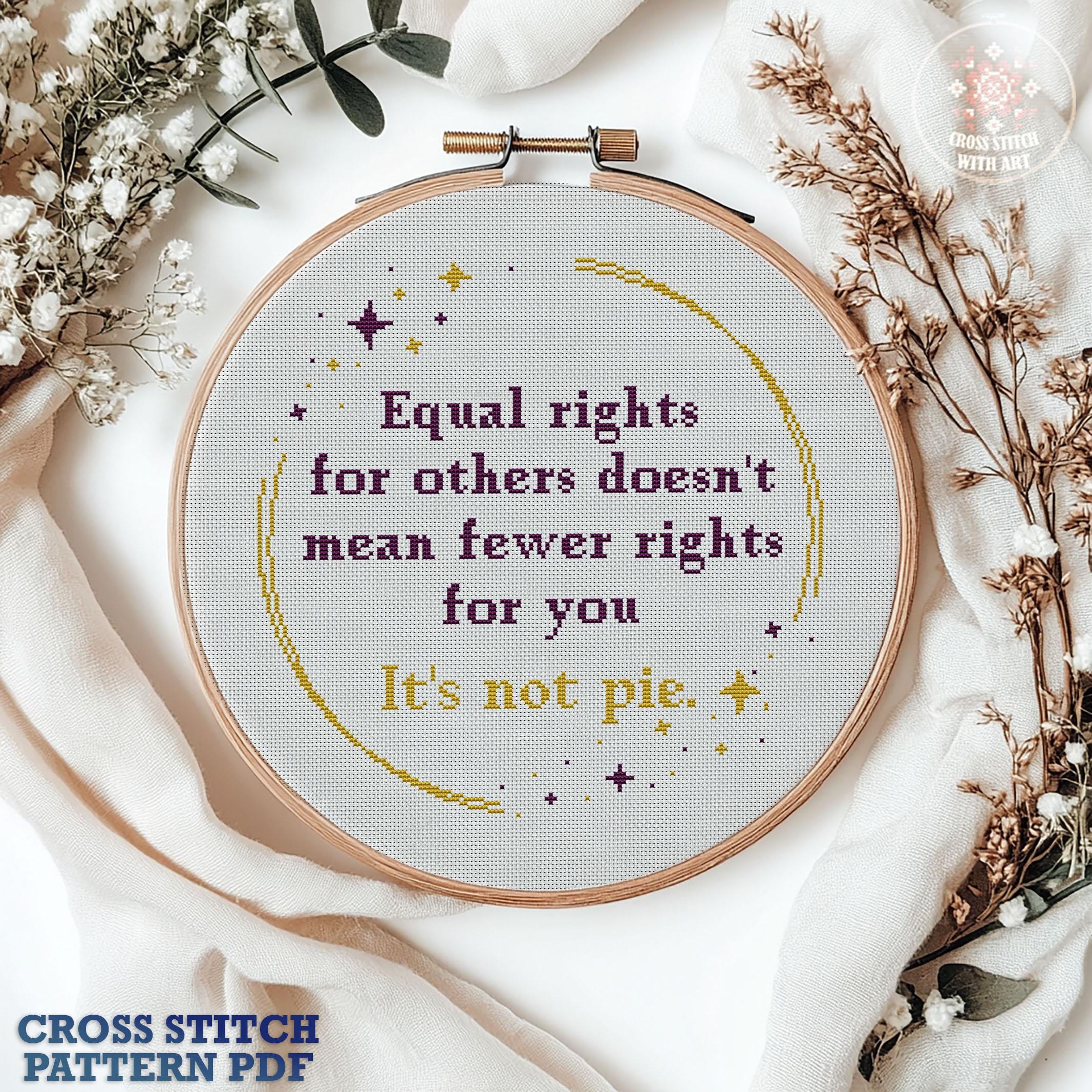 Equal Rights Quote Cross Stitch Pattern – Social Justice (PDF) - Etsy