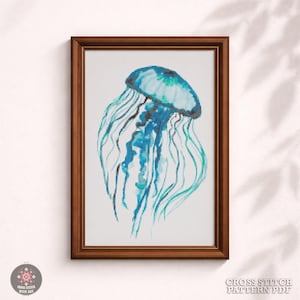 Jellyfish Cross Stitch Pattern, Medusa, Nautical Fish (PDF Download)