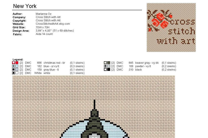 I love NYC cross stitch pattern for beginner, New York Landscape Modern cross stitch PDF Easy cross stitch chart Mosaic Cross stitch pattern image 4