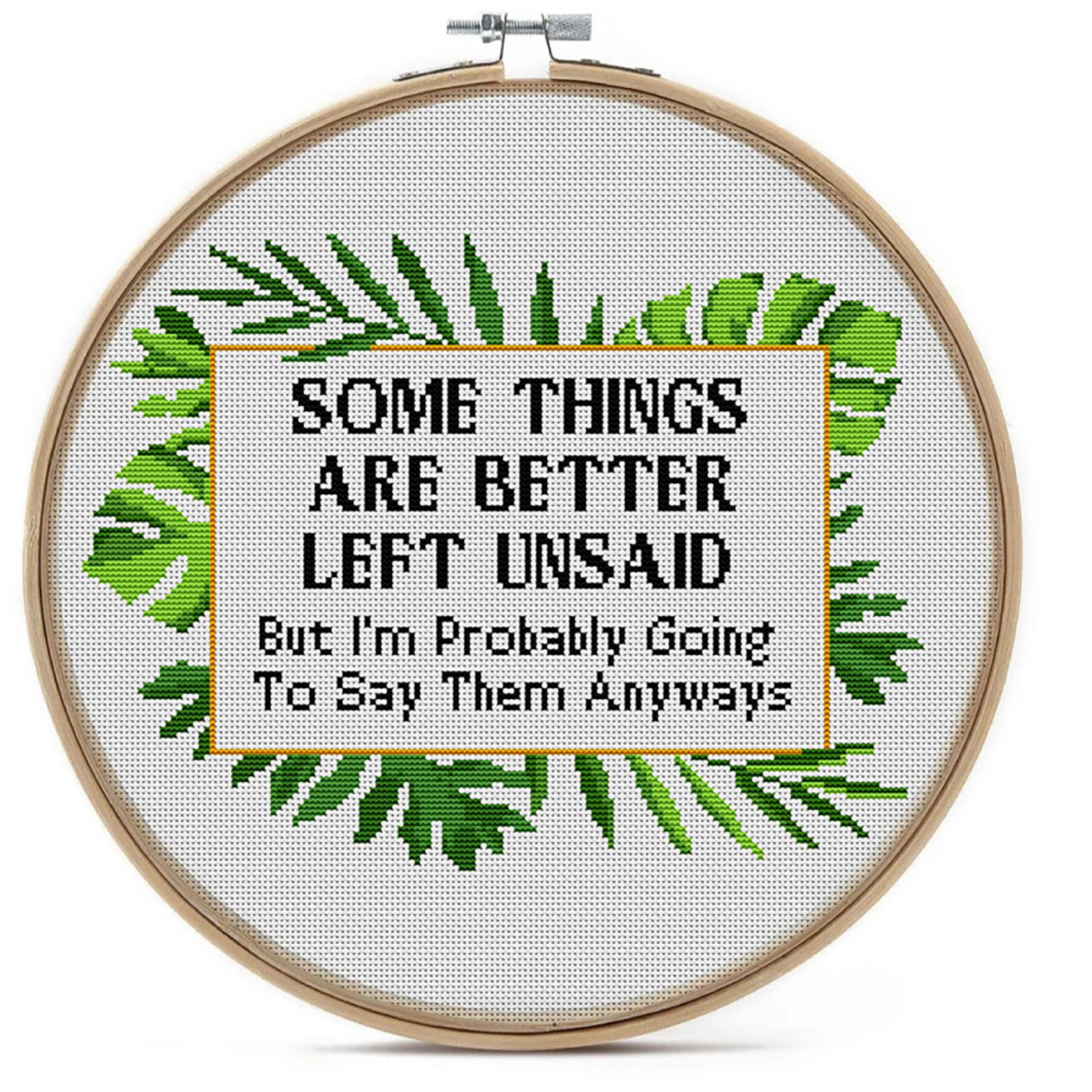 Funny Sarcastic Quote Cross Stitch Pattern – Subversive Humor Decor ...