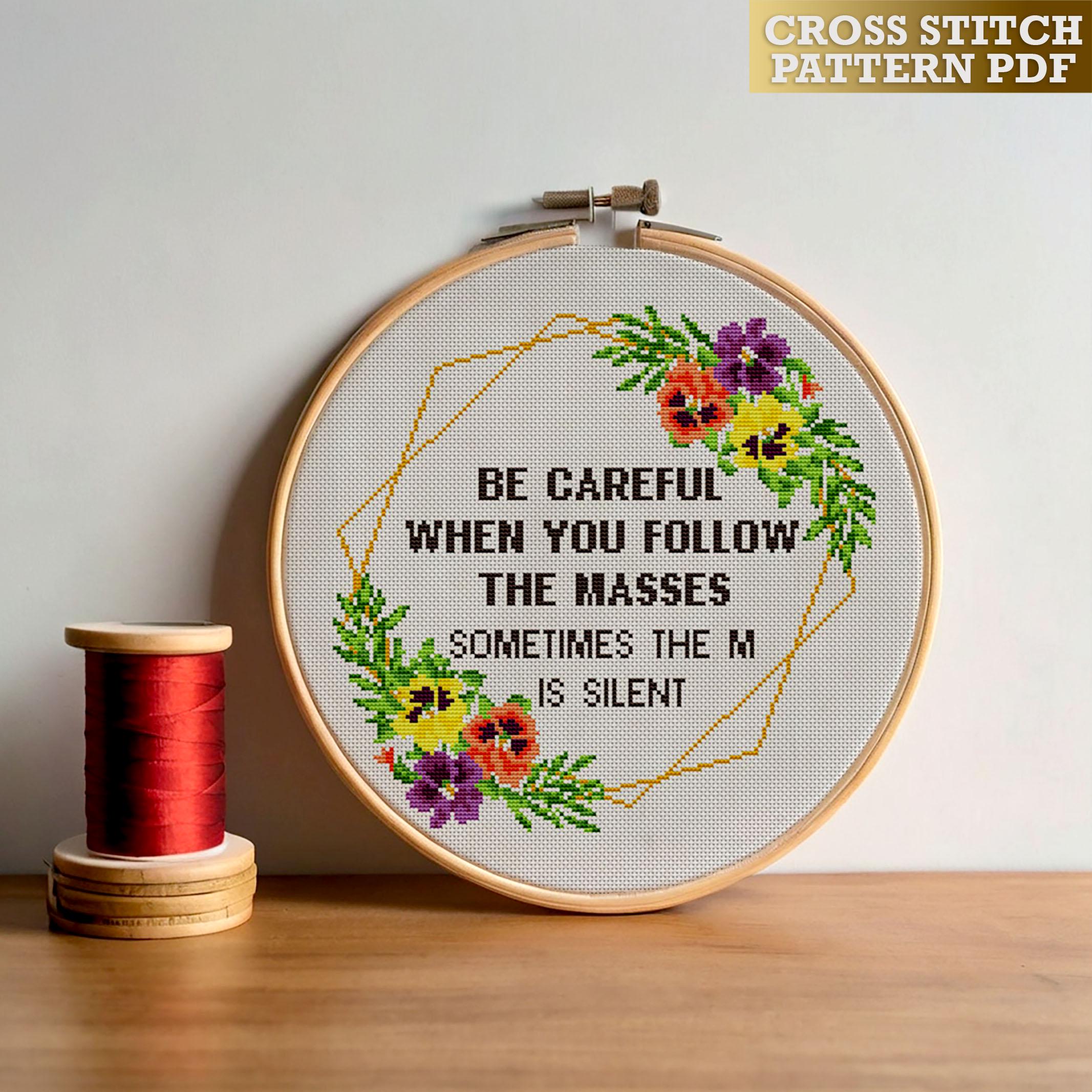 Funny Sarcastic Cross Stitch Pattern – Floral Humor (PDF Pattern) - Etsy