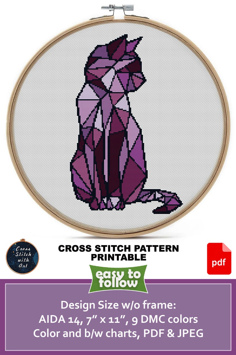 Bundle Cat Cross Stitch Pattern PDF Animal Cross Stitch Chart Sarcastic