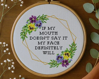 Snarky Cross Stitch Pattern PDF, Funny Sarcastic Quote (Digital Download)