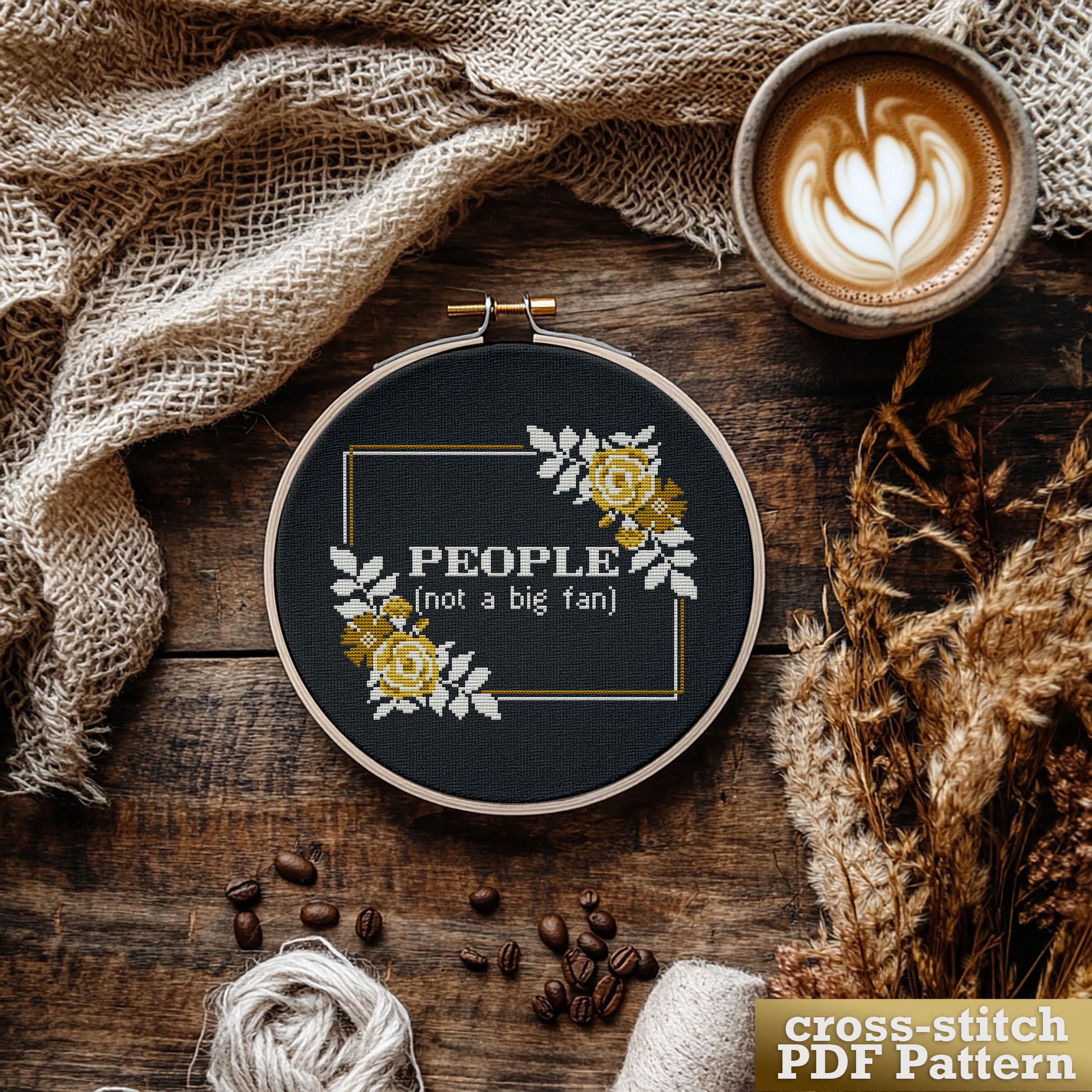 Funny Introvert Cross Stitch Pattern – People Not a Big Fan (PDF ...