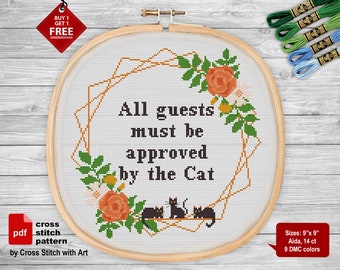 Cat cross stitch pattern Sassy cross stitch PDF Animal cross stitch Funny counted cross stitch Cat lover gift, embroidery, xstitch printable