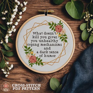 Spew Profanities Like F*cking Lady - Funny Cross Stitch Pattern PDF. Swear Quote Embroidery Chart. Bold Feminist Decor for Sarcastic Women