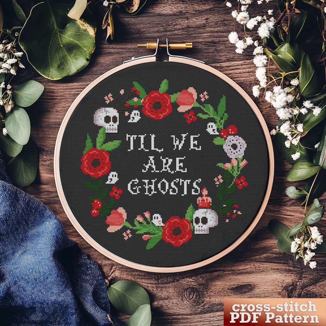 Gothic Floral Skull Cross Stitch Pattern | Funny Valentines Gift DIY ...
