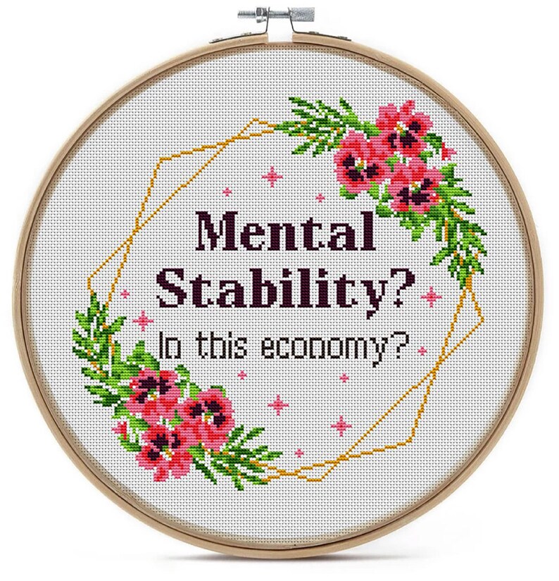Funny Floral Cross Stitch Pattern | Sarcastic Quote Embroidery PDF ...