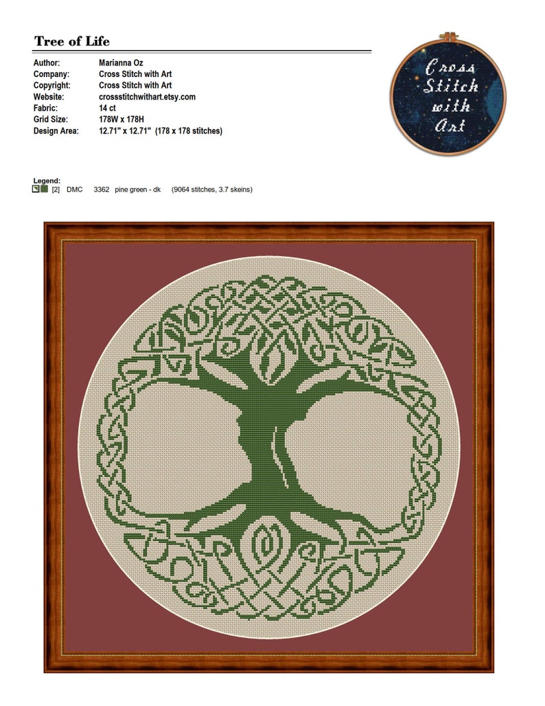 Celtic Cross Stitch Patterns. Celtic Tree Cross Stitch PDF. Etsy