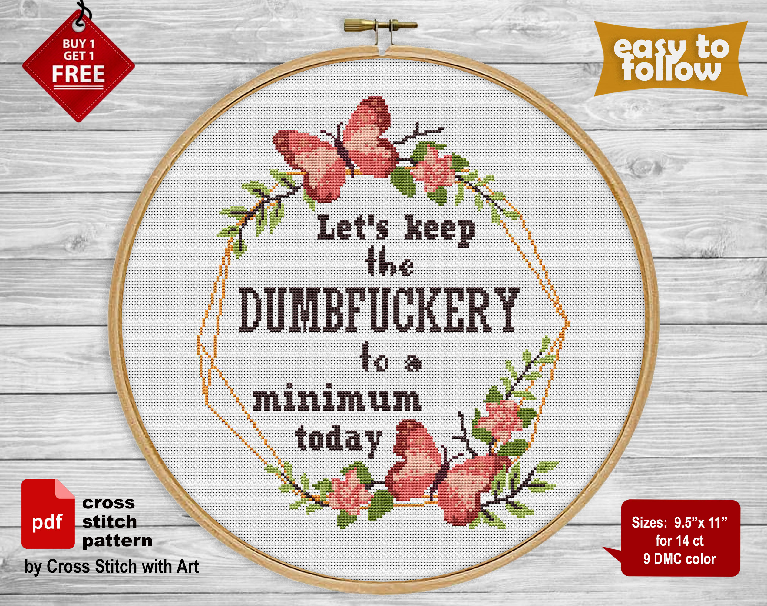10 Funny cross stitch patterns PDF. Snarky quote. Rude cross - Inspire  Uplift
