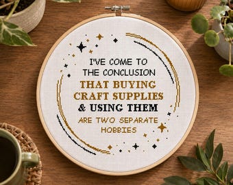 Funny Cross Stitch Pattern: Two Separate Hobbies, Crafters Humor (PDF Download)