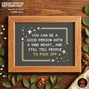 Funny F*ck Off Cross Stitch Pattern, Sarcastic Therapy (PDF)