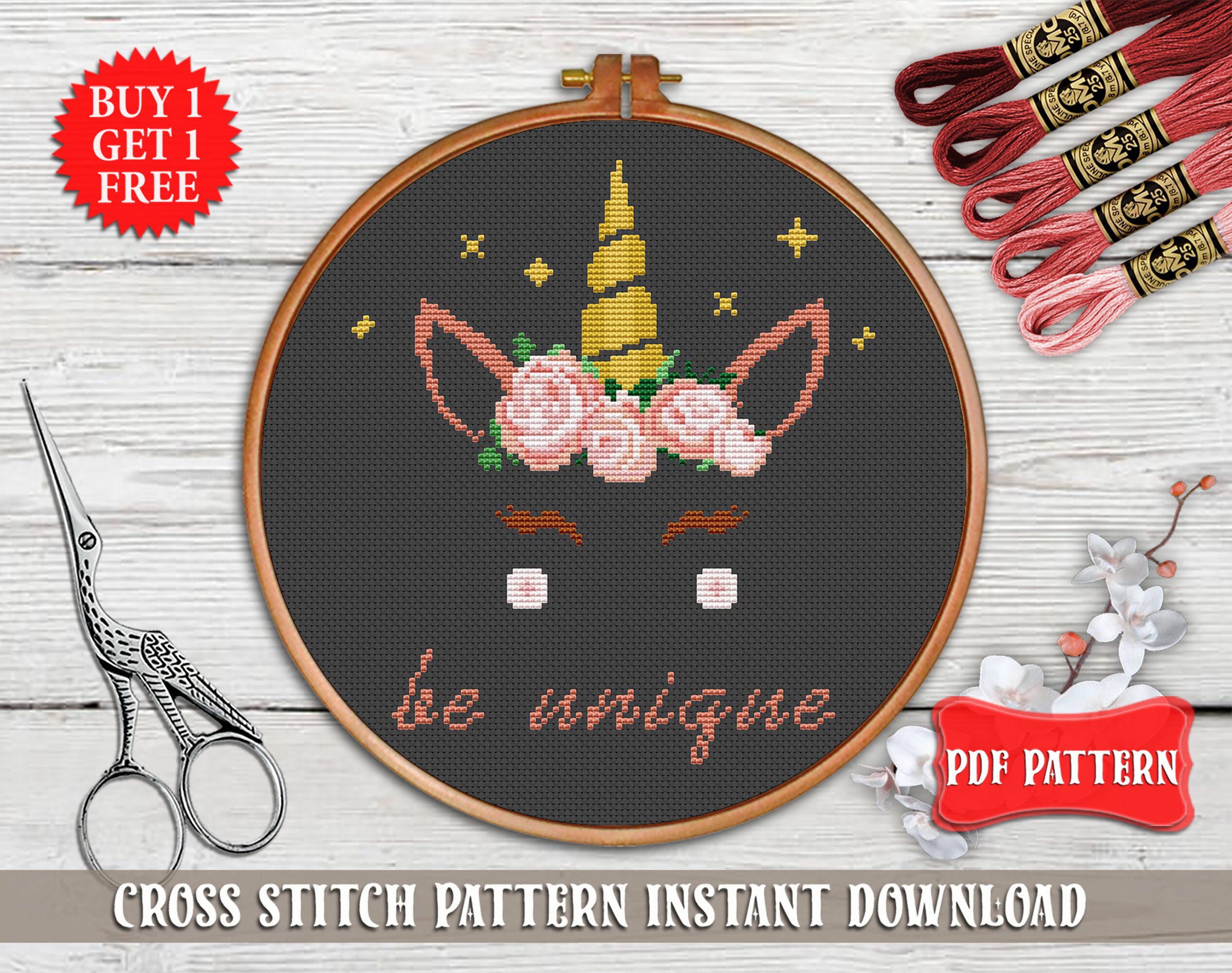 Unicorn Cross Stitch Pattern. Myth Animal Cross Stitch PDF. Be Etsy