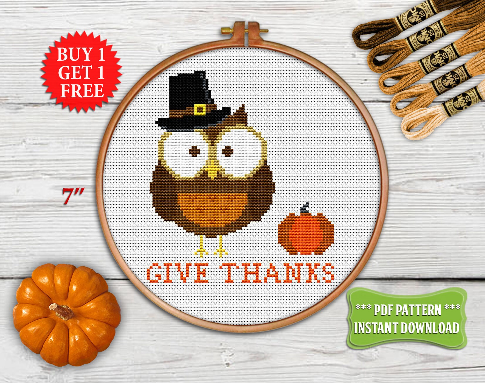 Download Owl cross stitch pattern Modern cross stitch Autumn | Etsy