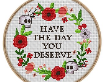 【todayful】EmbroideryPatchworkShirts Have a Nice Poop Cross Stitch Kit, Bathroom Embroidery